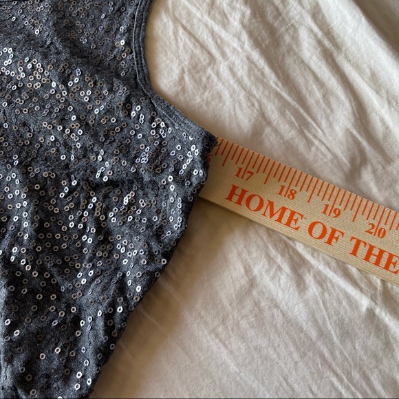 Grey Sequin Tank top Old Navy Racerback - Picture 4 of 6